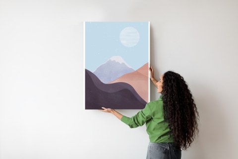 Plakat Minimalistyczny Geometryczny Krajobraz Górski