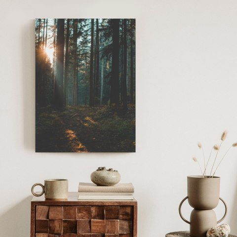 Plakat Mistyczny Letni Poranek W Mglistym Lesie