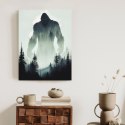 Plakat Sylwetka Yeti I Mroczny Las