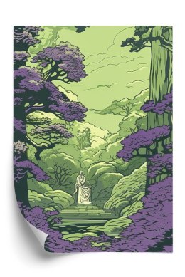 Plakat Tajemniczy Posąg W Środku Gęstego Lasu