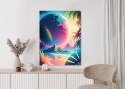 Plakat Tropikalna Plaża I Abstrakcyjna Planeta Krajobraz