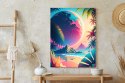 Plakat Tropikalna Plaża I Abstrakcyjna Planeta Krajobraz