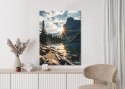 Plakat Wschód Słońca Nad Górskim Jeziorem Moraine