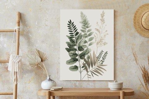 Plakat Akwarelowe Gałązki Roślin Z Liśćmi