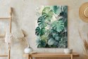 Plakat Botaniczne Zielone Tło Monstera