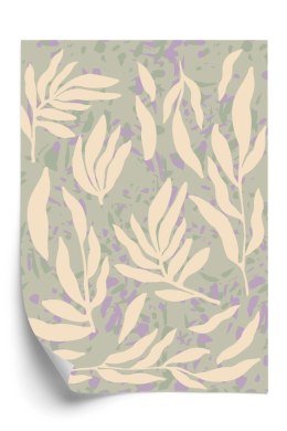 Plakat Botaniczny Wzór Z Beżowymi Gałązkami