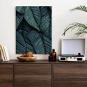 Plakat Ciemnozielone Liście Tropikalne 3D