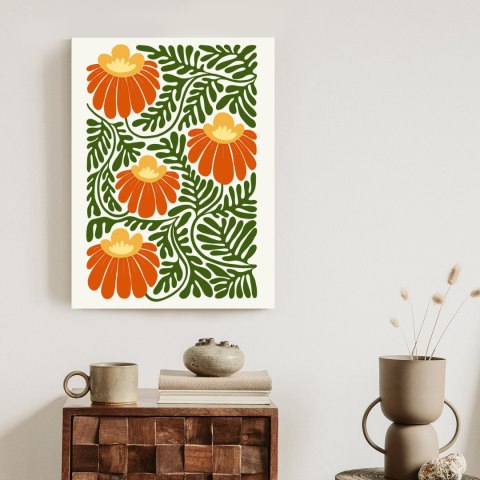 Plakat Czerwone Kwiaty W Stylu Matisse'a