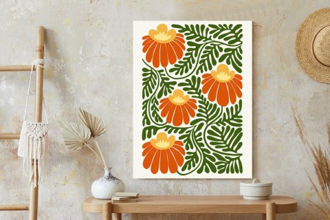 Plakat Czerwone Kwiaty W Stylu Matisse'a