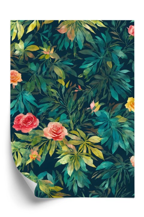 Plakat Dzikie Róże Akwarela