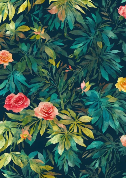 Plakat Dzikie Róże Akwarela