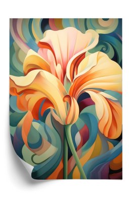 Plakat Irys Na Kolorowym Abstrakcyjnym Tle