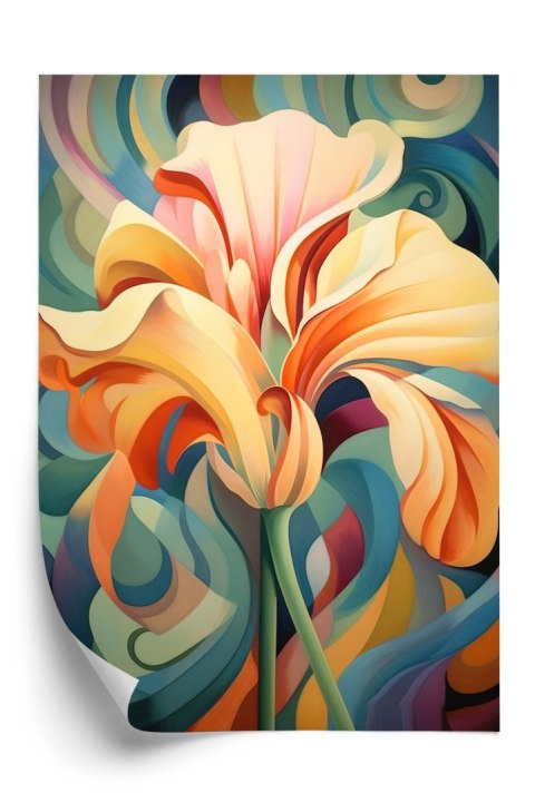 Plakat Irys Na Kolorowym Abstrakcyjnym Tle