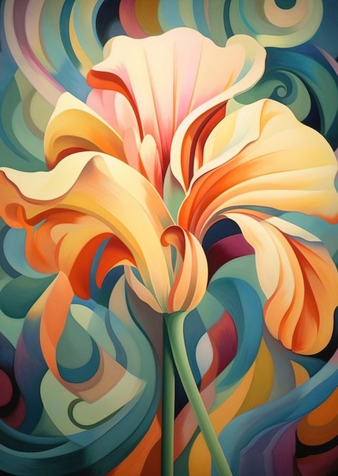 Plakat Irys Na Kolorowym Abstrakcyjnym Tle