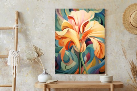 Plakat Irys Na Kolorowym Abstrakcyjnym Tle