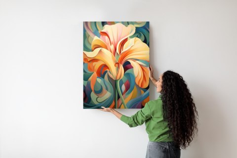 Plakat Irys Na Kolorowym Abstrakcyjnym Tle