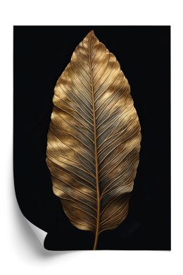 Plakat Jesienny Liść W Stylu Vintage Na Czarnym Tle