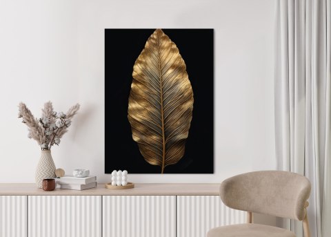 Plakat Jesienny Liść W Stylu Vintage Na Czarnym Tle