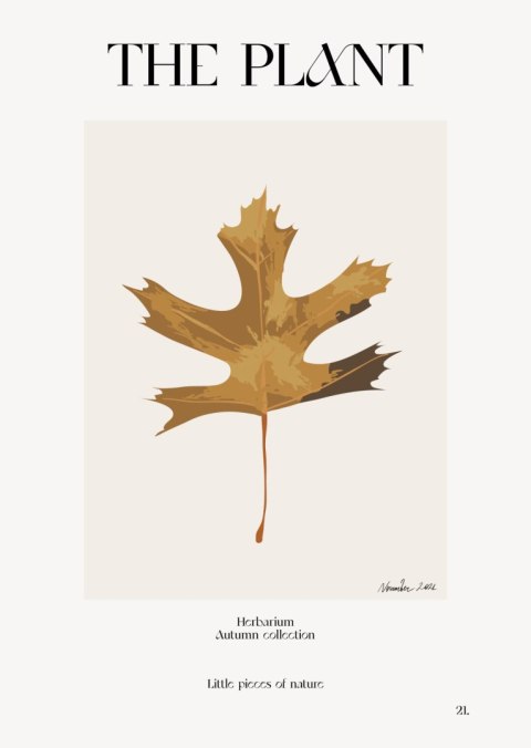 Plakat Jesienny Liść W Zielniku