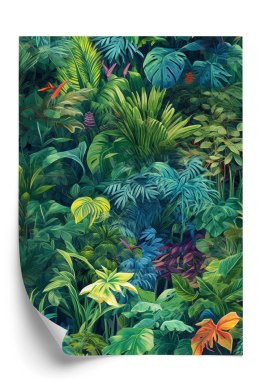 Plakat Kolorowa Roślinność W Zielonej Tropikalnej Dżungli