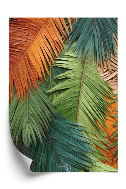 Plakat Kolorowe Liście Palmowe Z Wyciętych Papierów