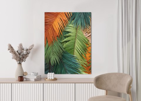 Plakat Kolorowe Liście Palmowe Z Wyciętych Papierów