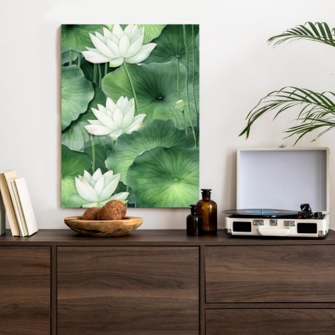 Plakat Kwiat Lotosu Wśród Zielonych Liści