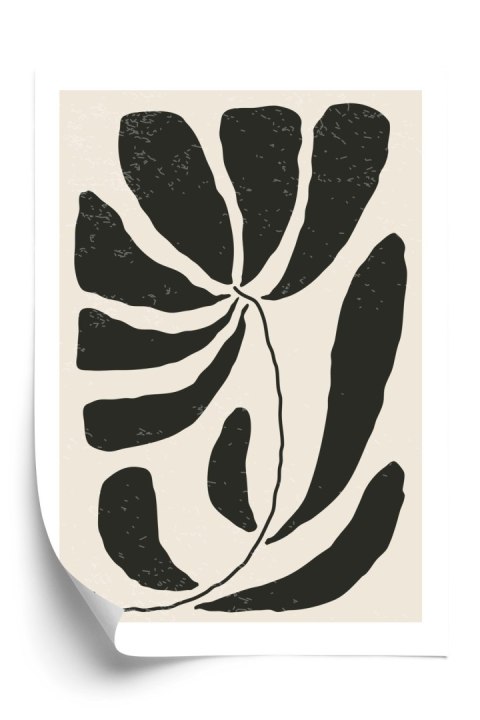 Plakat Kwiat Z Liśćmi W Stylu Matisse