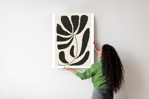 Plakat Kwiat Z Liśćmi W Stylu Matisse