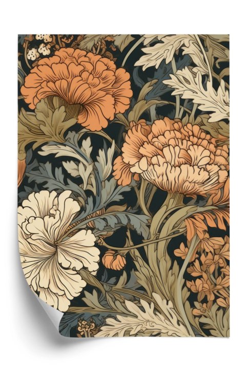 Plakat Kwiaty I Liście Retro Vintage