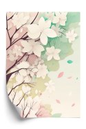 Plakat Kwitnące Pastelowe Drzewa Wiosną