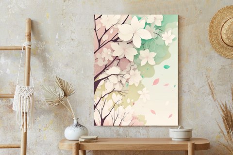 Plakat Kwitnące Pastelowe Drzewa Wiosną