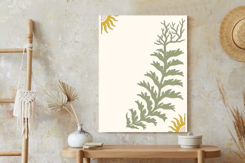 Plakat Liście I Gałązki Z Korzeniami