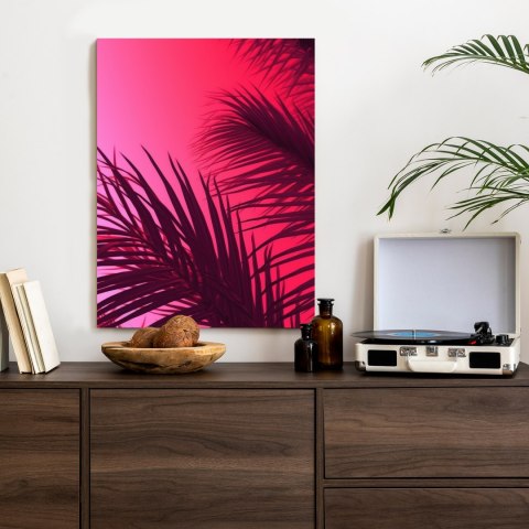 Plakat Liście Palmowe Na Różowym Tle