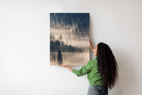 Plakat Mglisty Górski Las Natura