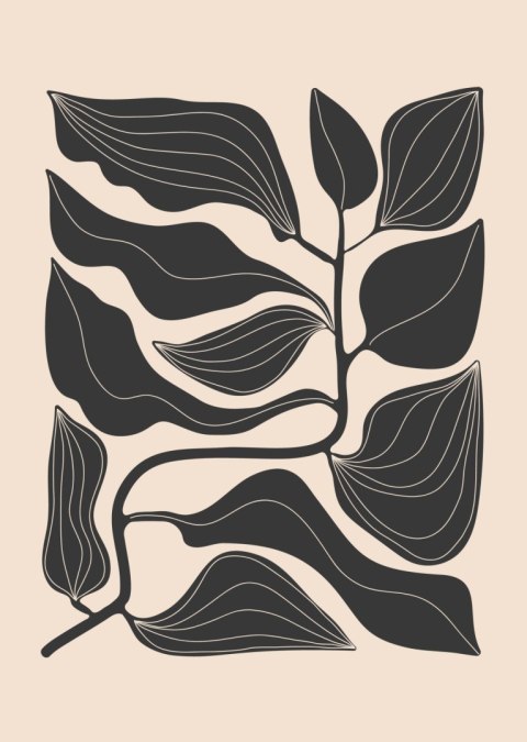 Plakat Minimalistyczna Roślina Modny Wzór