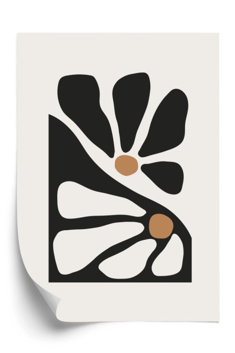 Plakat Minimalistyczne Dwukolorowe Kwiaty