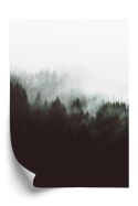 Plakat Mroczny Pejzaż Lasu We Mgle
