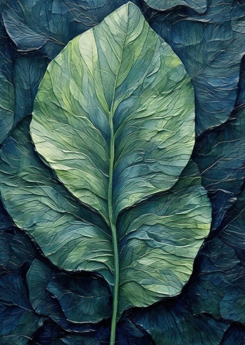 Plakat Natura Abstrakcyjny Zielony Liść