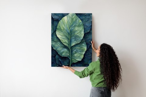 Plakat Natura Abstrakcyjny Zielony Liść