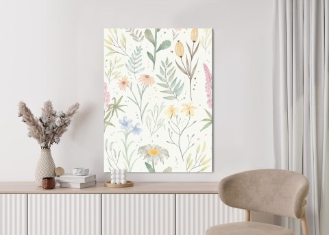 Plakat Pastelowe Kwiaty Polne Akwarela