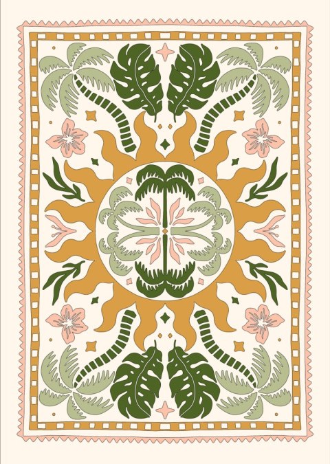 Plakat Polne Kwiaty I Liście W Formie Ornamentu