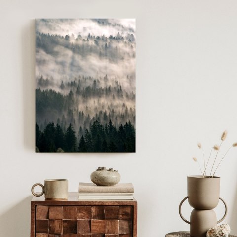 Plakat Poranna Mgła Nad Lasem Górskim
