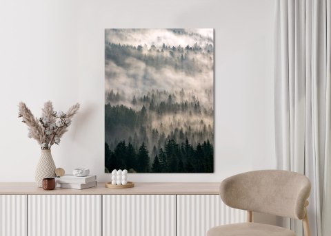 Plakat Poranna Mgła Nad Lasem Górskim