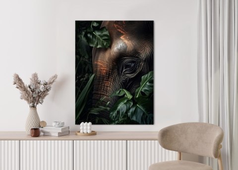 Plakat Portret Słonia Wśród Tropikalnych Drzew