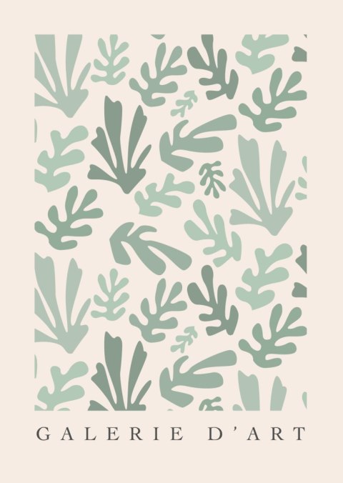 Plakat Retro Botaniczny Deseń Inspirowany Matisse