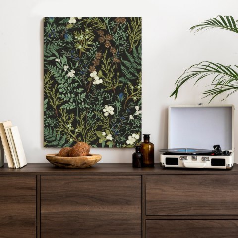 Plakat Rośliny Na Ciemnym Tle Botaniczny Deseń