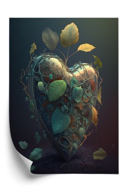 Plakat Serce I Zielona Roślinność