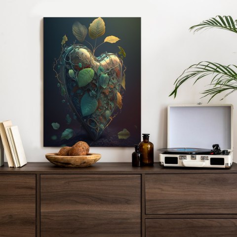 Plakat Serce I Zielona Roślinność