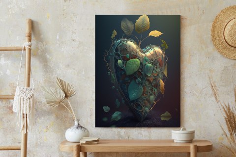 Plakat Serce I Zielona Roślinność